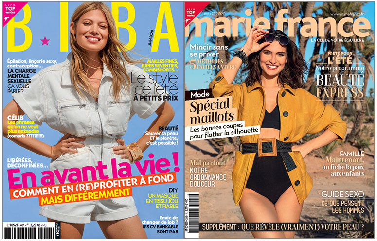 Les magazines BIBA et Marie France en kiosques